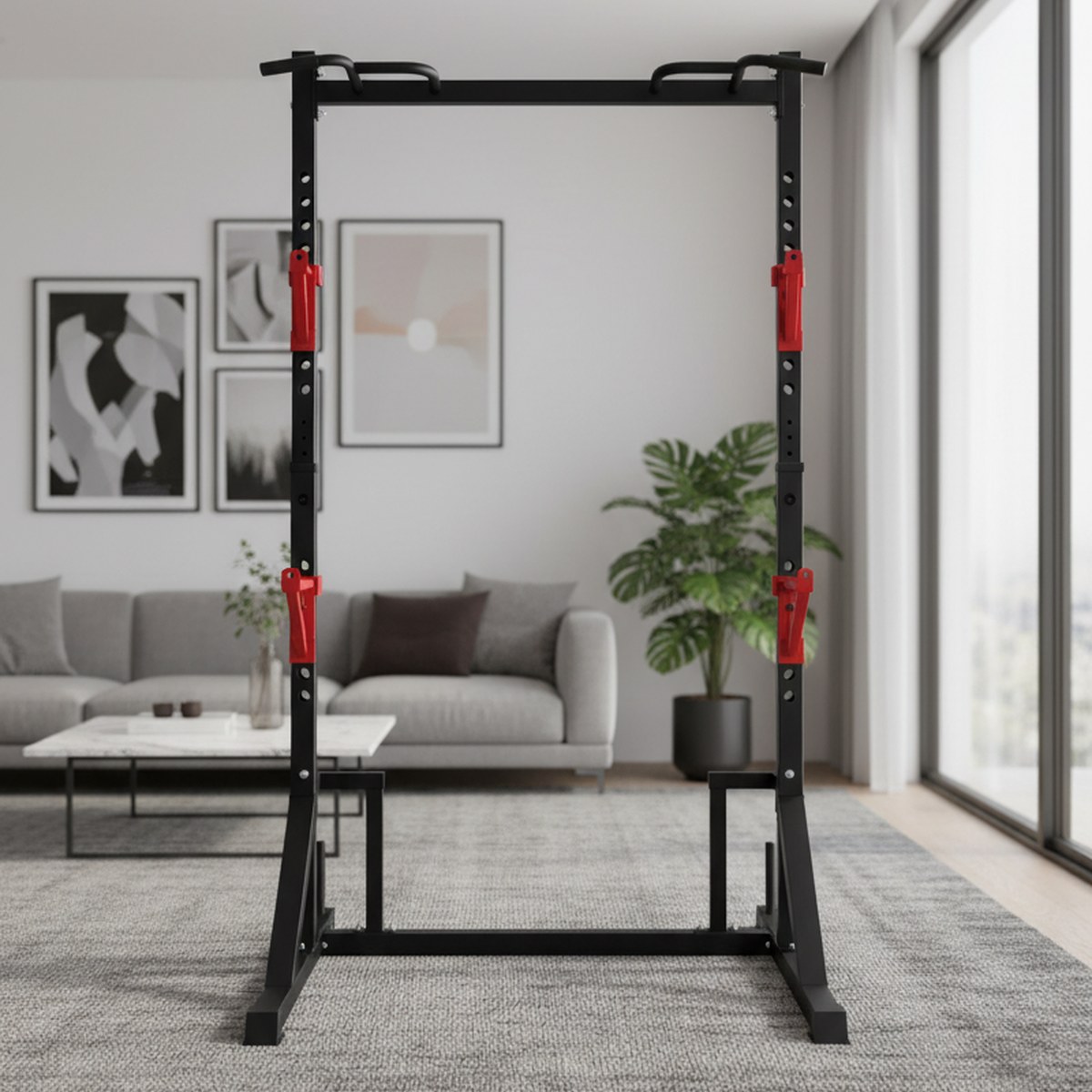Home Bar Stand - 조절 가능한 파워 랙과 풀업 바가