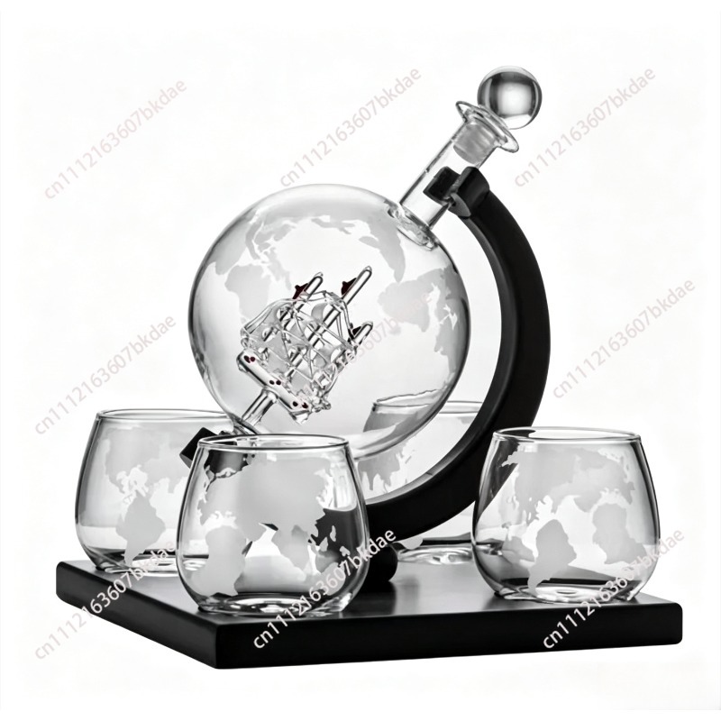 Decanter Globe Set - 장식용 글로브 와인 디캔터 세트, 스탠드가