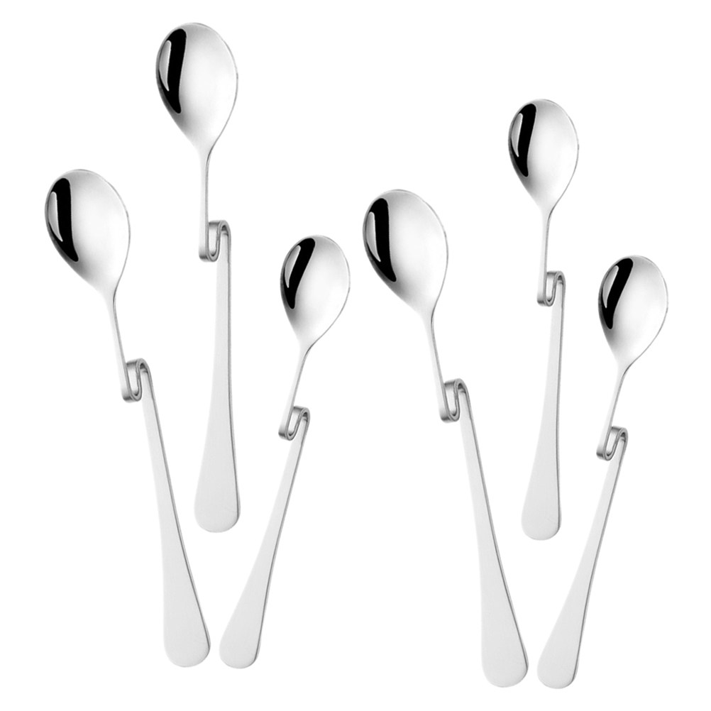 Bar Spoon Twisted - 6개입 스테인리스 스틸 S자형 커피 스푼,