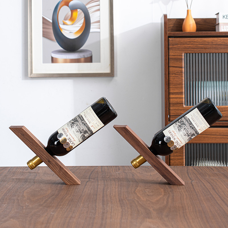 Home Bar Stand - HeMu 미니멀리스트 나무 와인병 홀더 호두나무