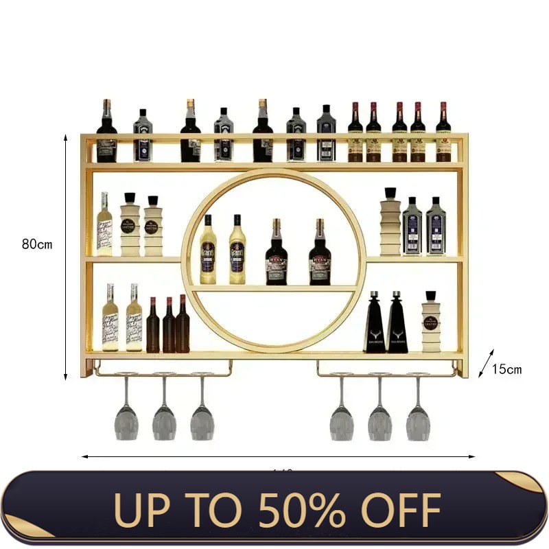 Home Bar Shelves - 산업용 벽걸이형 와인랙, 수납 캐비닛 포함,