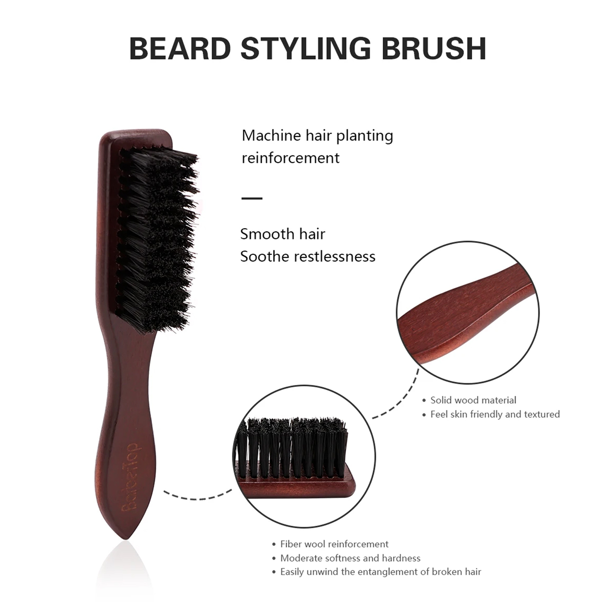 이발소 나무 손잡이 멧돼지 강모 수염 브러시 부드러운  - Home Barbershop 리뷰 및 가격