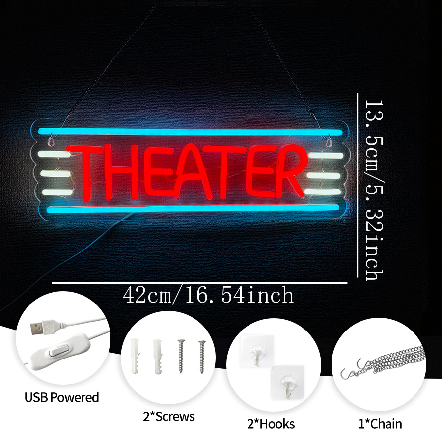 벽 장식용 극장 네온사인, 홈시어터 장식용 조명 사인, - Home Bar And Theater 리뷰 및 가격