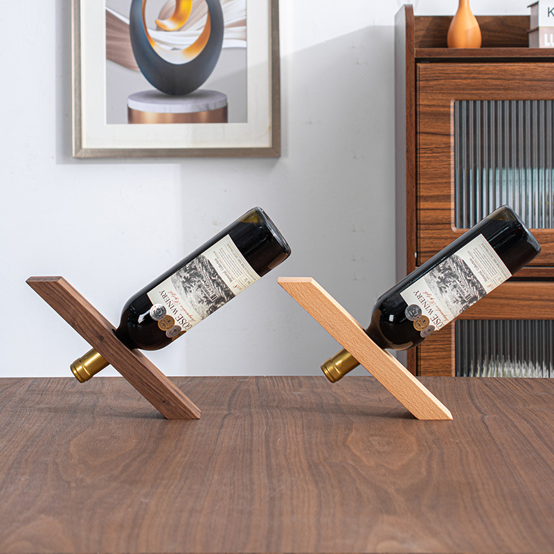 HeMu 미니멀리스트 나무 와인병 홀더 호두나무 싱글  - Home Bar Stand 리뷰 및 가격