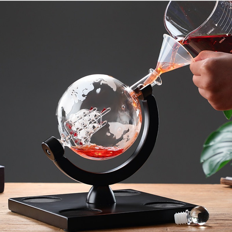 장식용 지구본 와인 디캔터 세트, 가정용 바 선물용 유 - Home Bar Stand 리뷰 및 가격