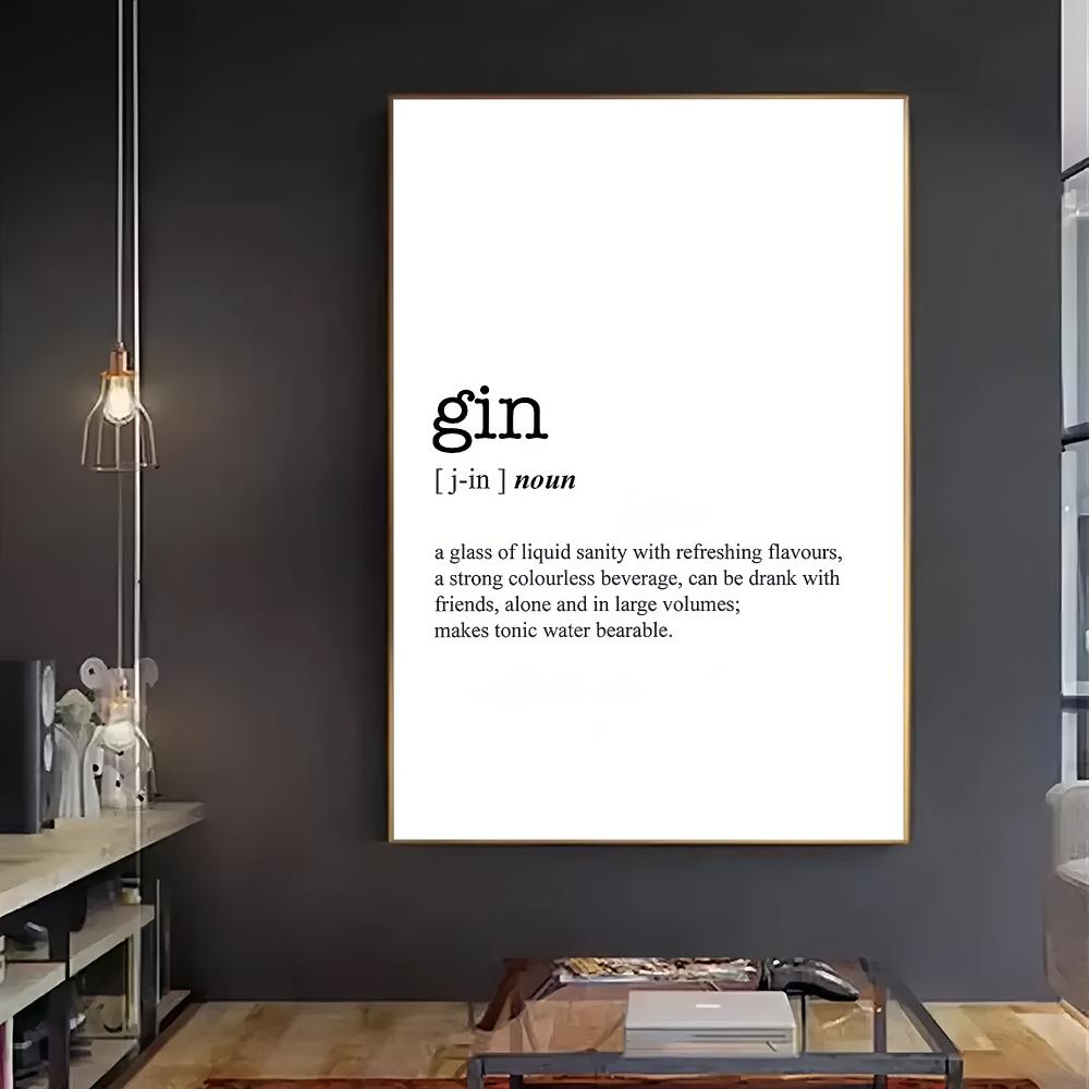 GIN 단어 정의 HD 벽 장식 포스터 재미있는 어반  - Home Bar Word 리뷰 및 가격