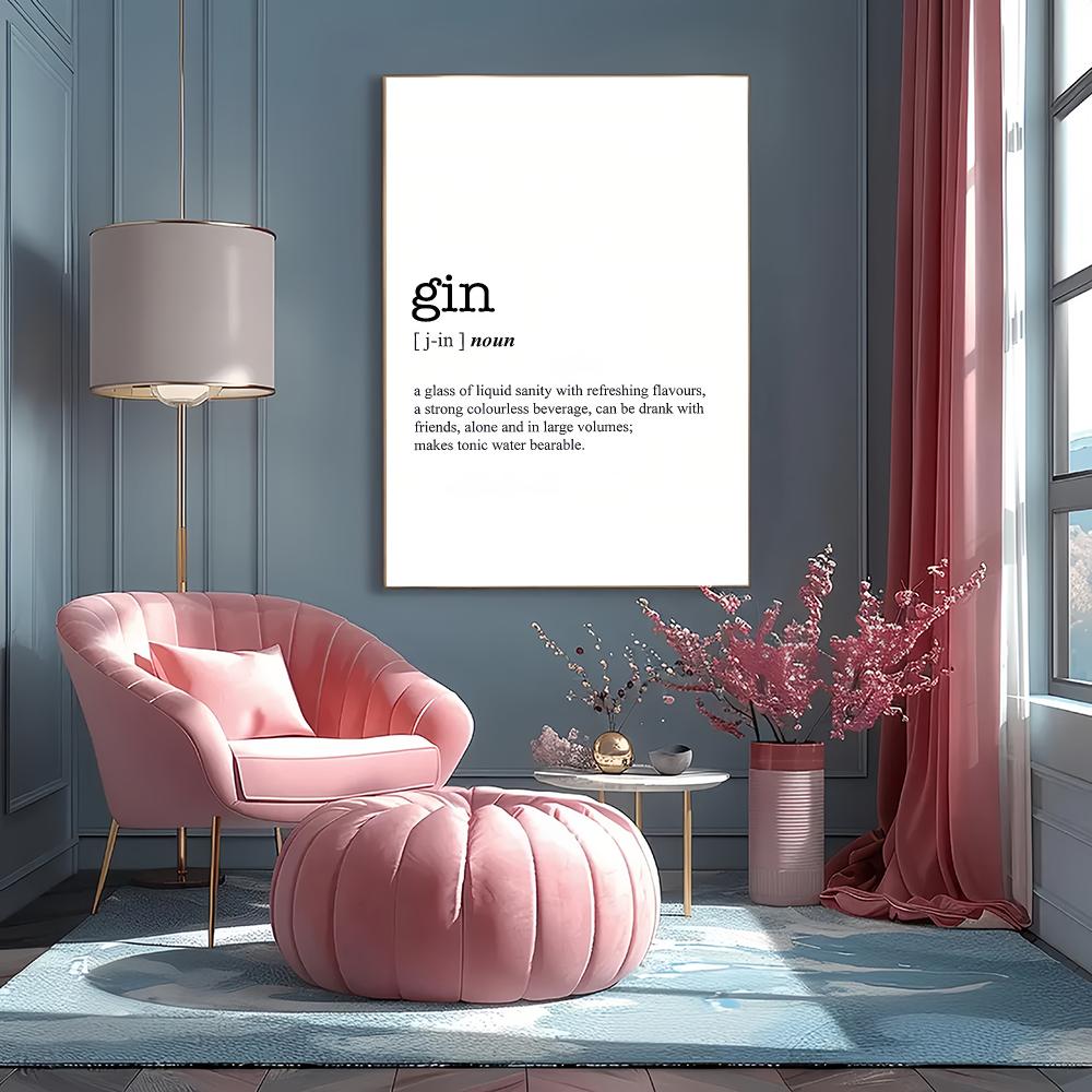 GIN 단어 정의 HD 벽 장식 포스터 재미있는 어반  - Home Bar Word 리뷰 및 가격